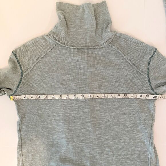 We the Free People Split Back Turtleneck Funnel Neck Split Back Tunic Top Blue M - Picture 10 of 15